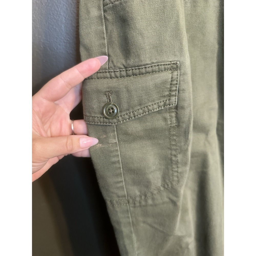 FLAWED Talbots Super Soft Green Cargo Pants 12 Cotton Blend - Picture 5 of 12